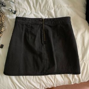 Black denim skirt
